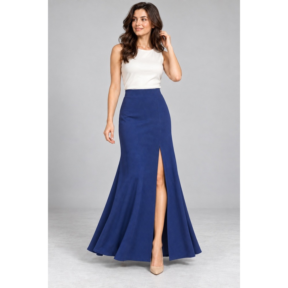 B. Darlin Navy Blue High Slit Maxi Skirt Size 3/4 Formal Evening Prom Mermaid